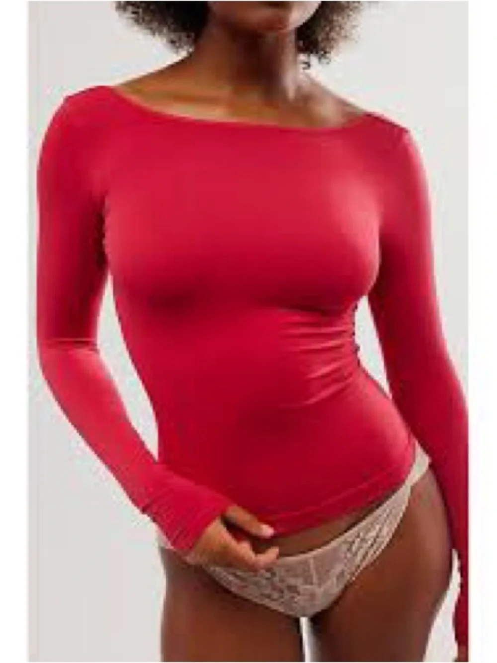 FREE PEOPLE Intimately Low-Back Seamless Long Sleeve Top